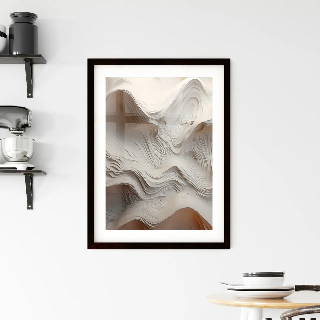 A Poster of handmade wall art - A White And  Framed Print