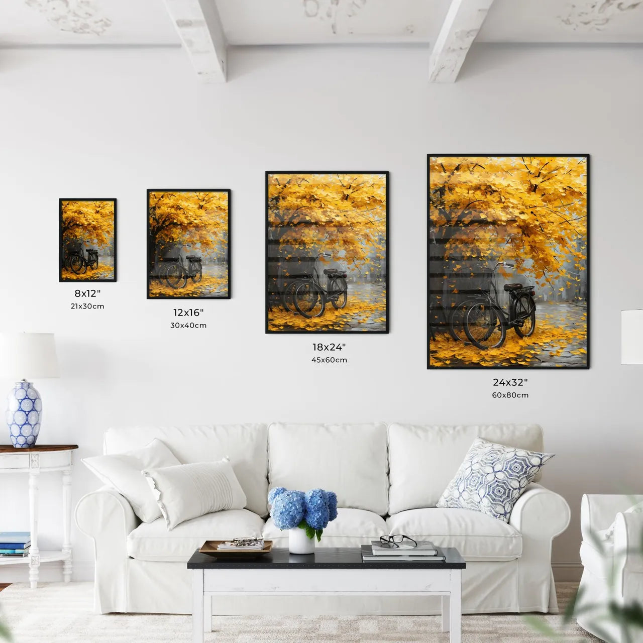 A Poster of an oil painting of a bicycle aga - Kitchen Hangings