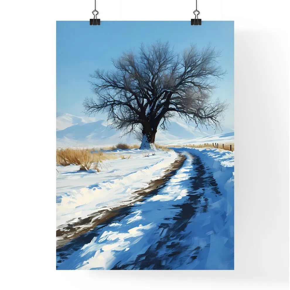 A Poster of winter desert day landscape - A  Poster