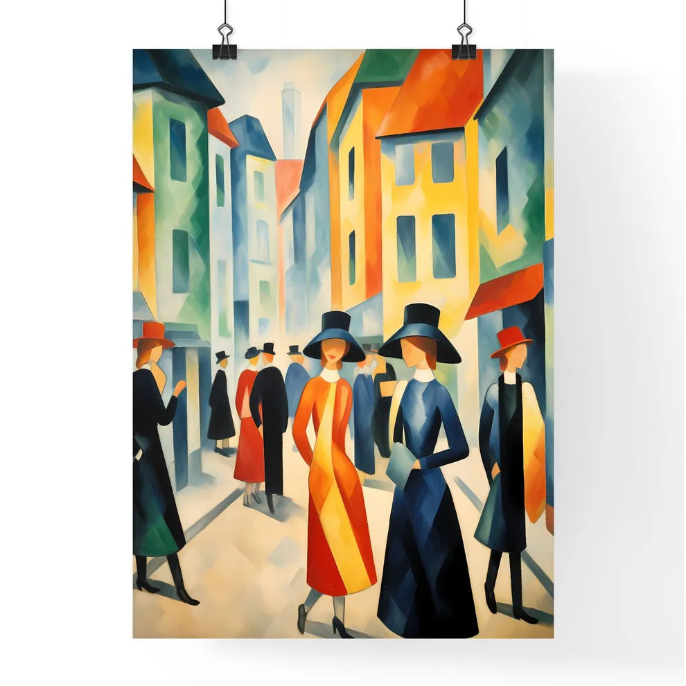A Poster of if August Macke was a photographer - A Group Of Women In Hats Walking Down A Street Poster