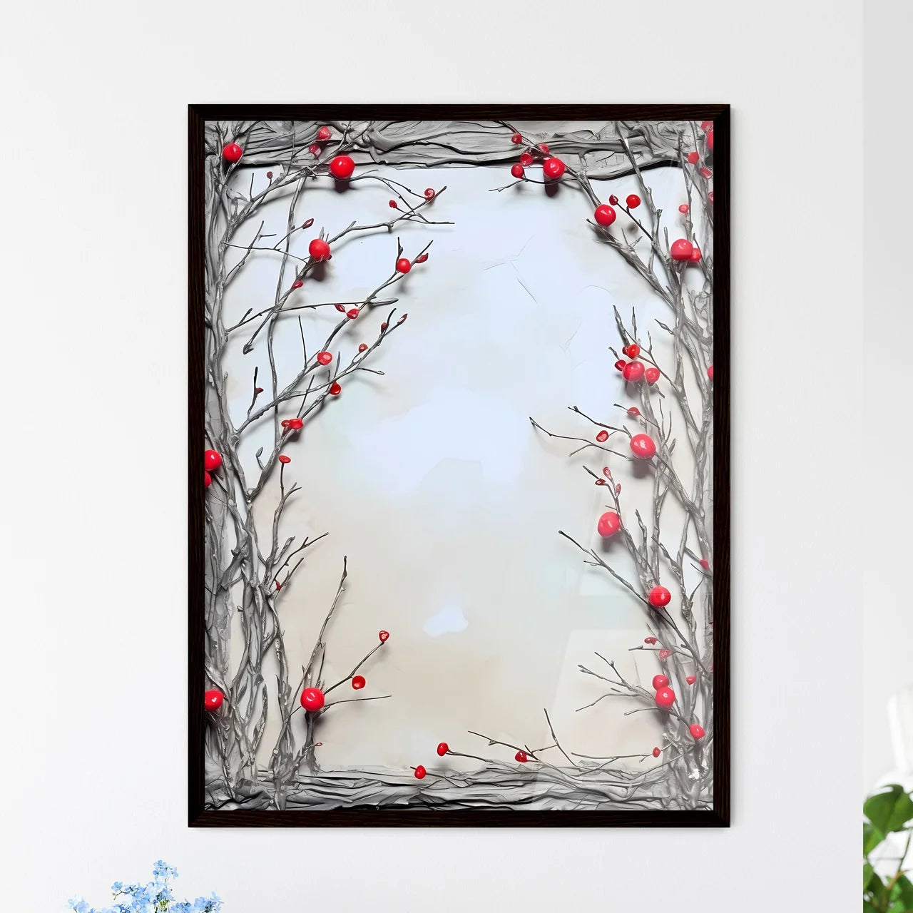 A Poster of Holiday Frame made from Christma - Framed Art Print