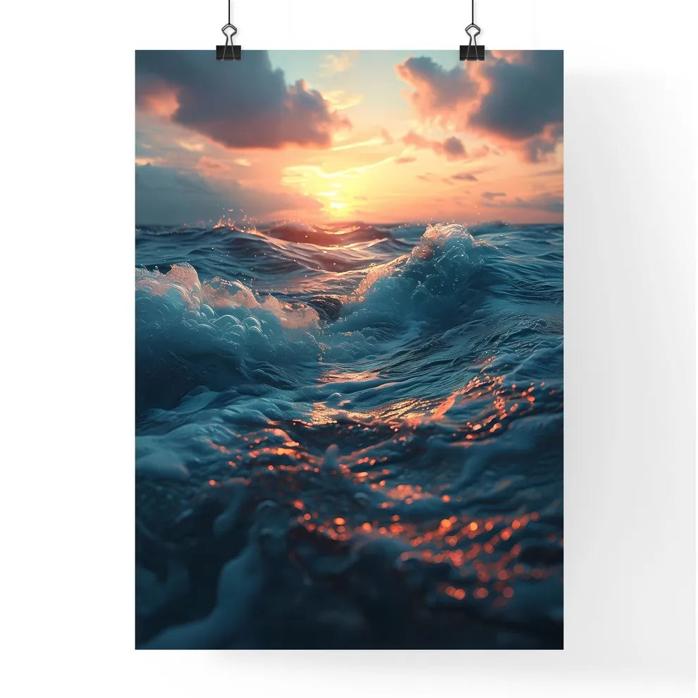 A Poster of sunset kissing the shimmering oc Poster