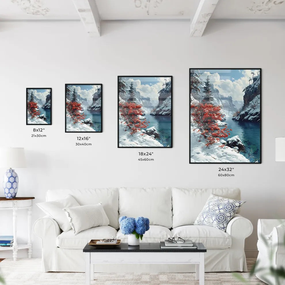 A Poster of Mountains landscape - A Snowy Mo - Kitchen Hangings