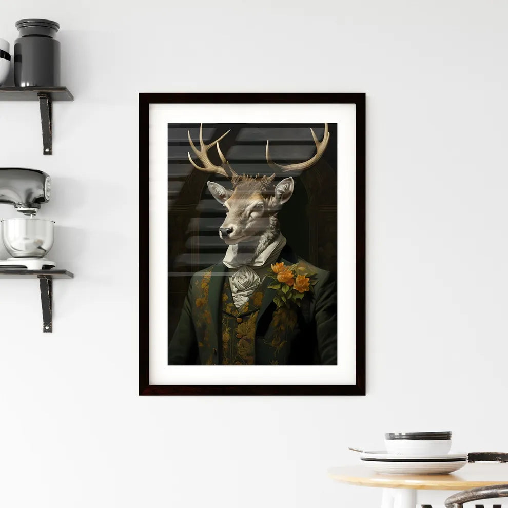 A Poster of tweed tufas art stag painting  Framed Print