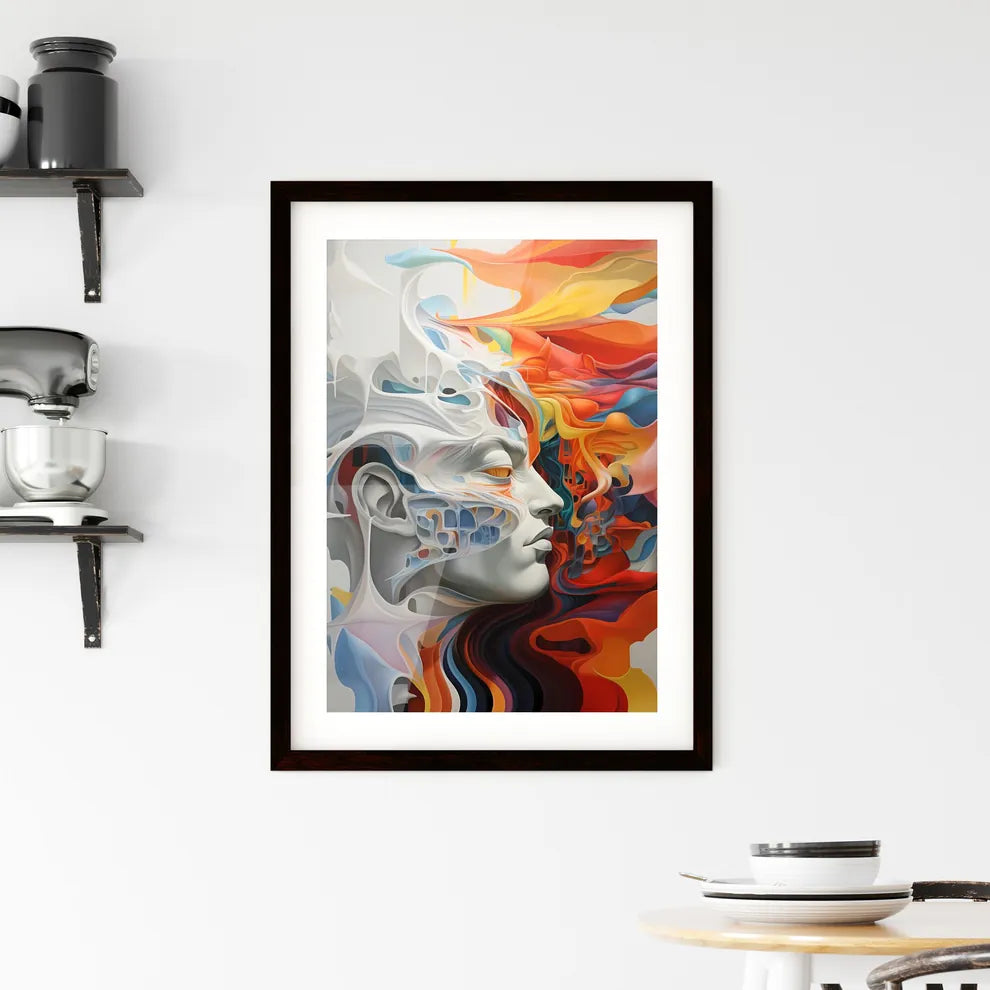 A Poster of An oil painting - A Colorful P Framed Print