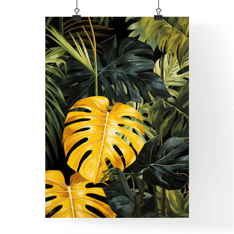 A Poster of monochrome monstera tropical lea Poster