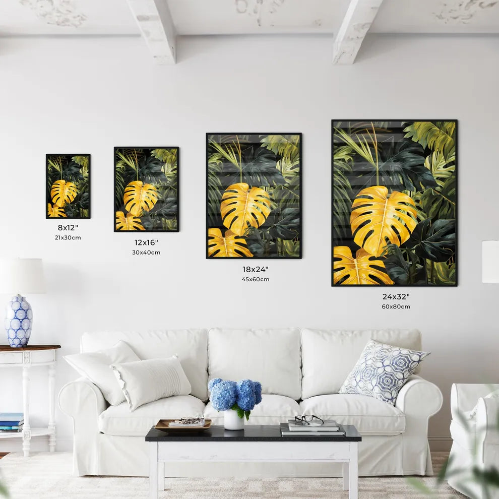 A Poster of monochrome monstera tropical lea - Kitchen Hangings