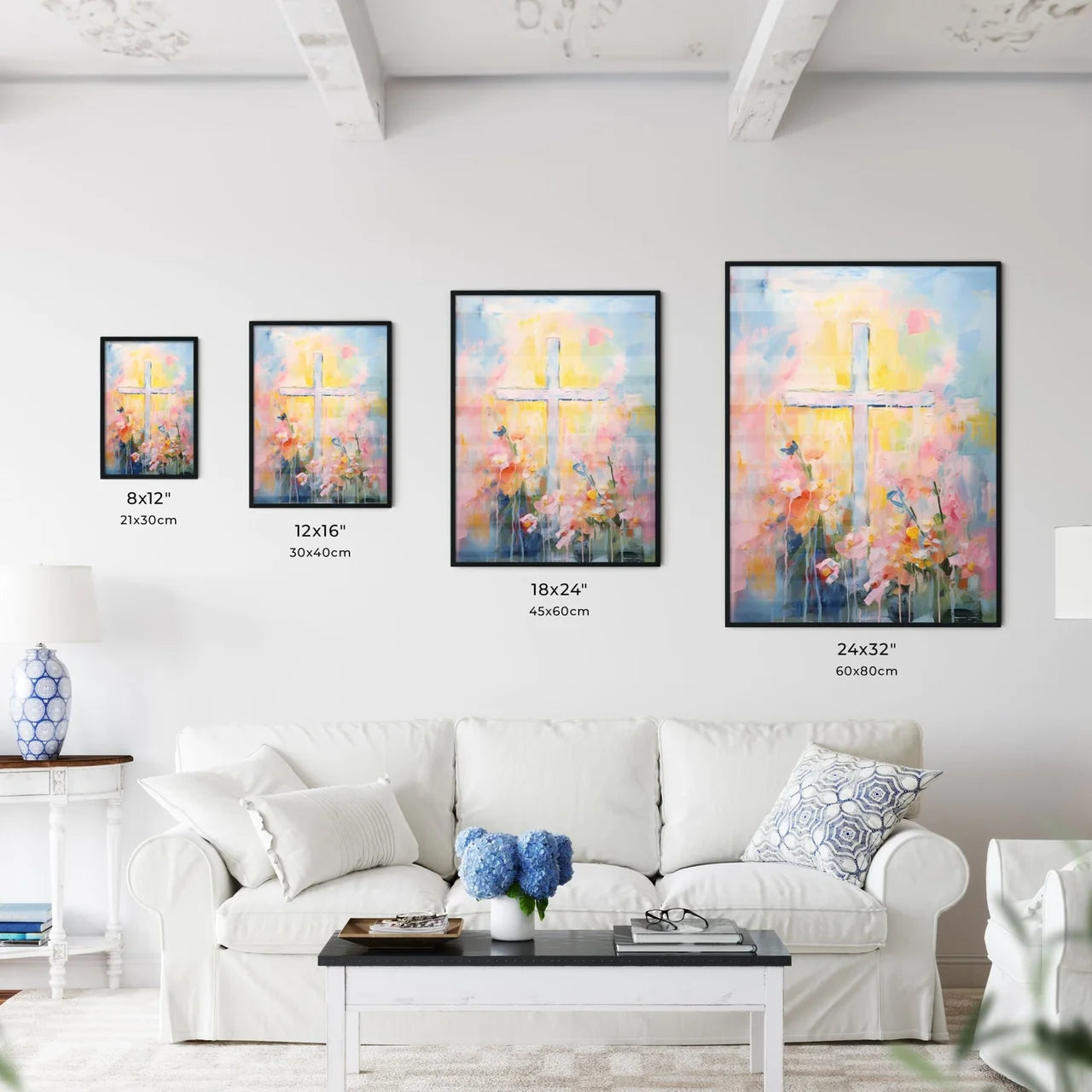 A Poster of a painting of a cross - A Painti - Kitchen Hangings