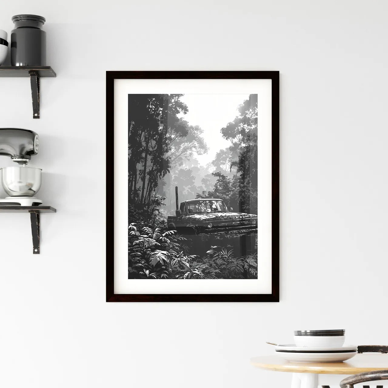 A Poster of super monster truck race colorin Framed Print