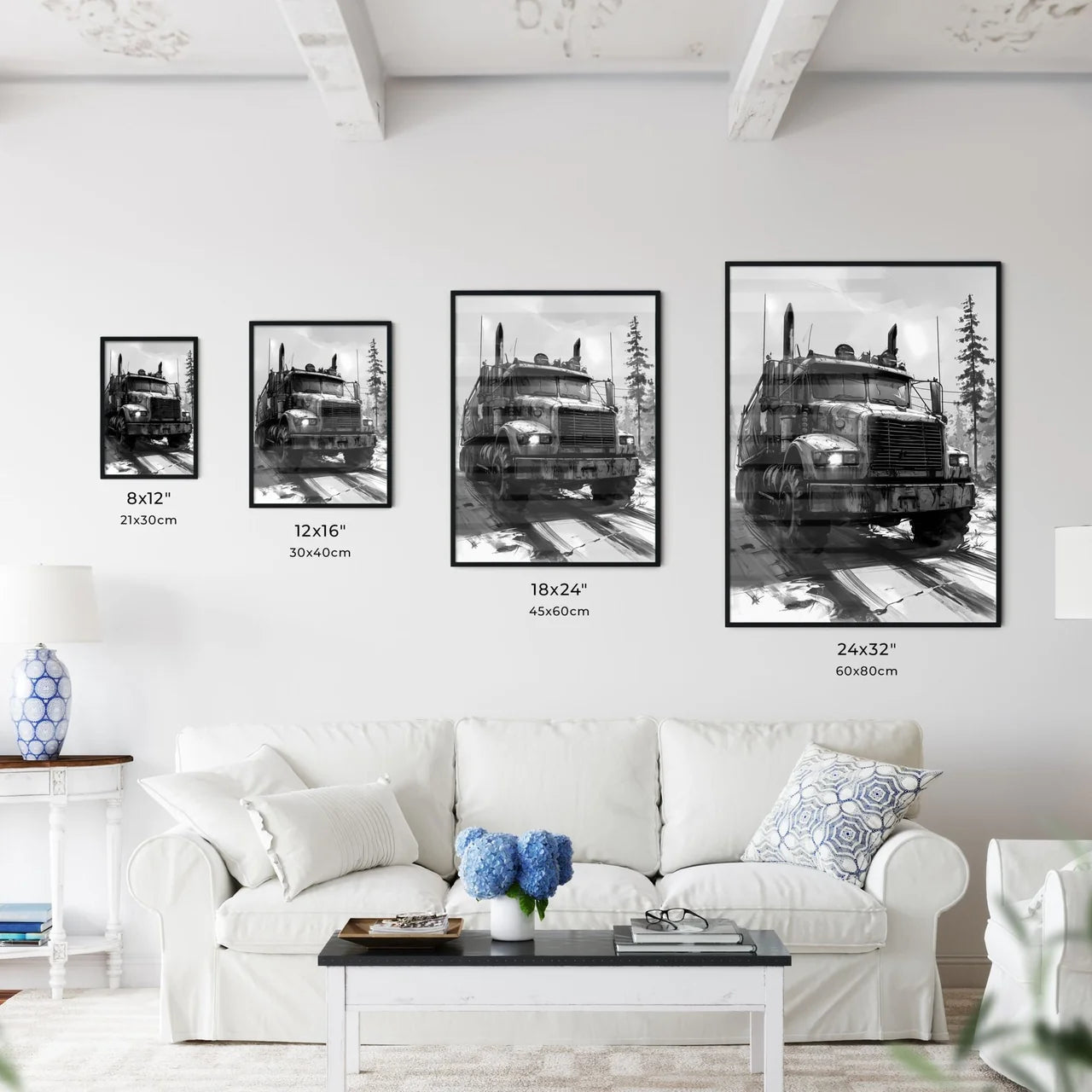 A Poster of super monster truck race colorin - Kitchen Hangings