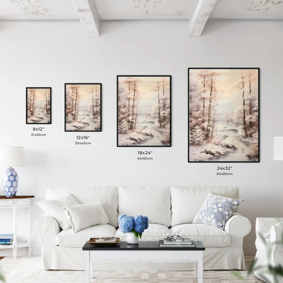 A Poster of Vintage For Birthday Snowy Fores - Kitchen Hangings