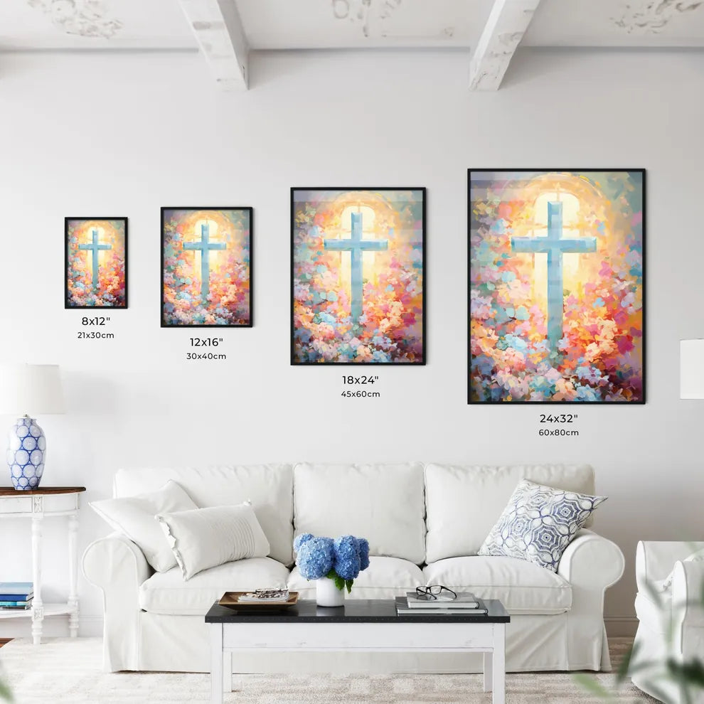 A Poster of a painting of a cross - A Cross  - Kitchen Hangings
