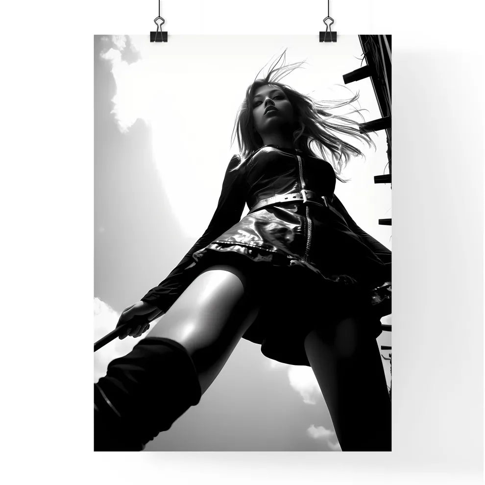 A Poster of girl model shooting low angle sh Poster