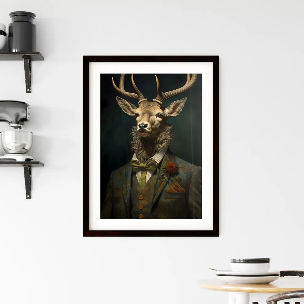A Poster of tweed tufas art stag painting  Framed Print