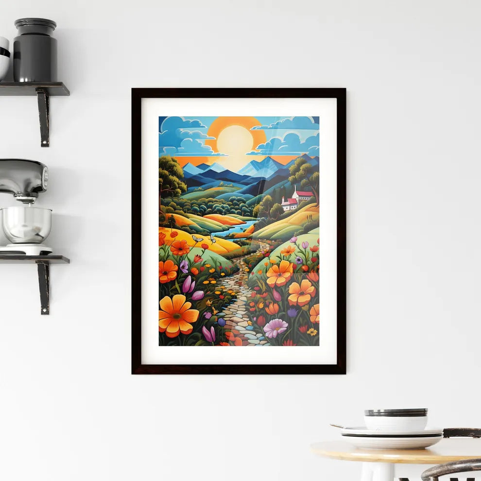 A Poster of summer landscape - A Painting O Framed Print