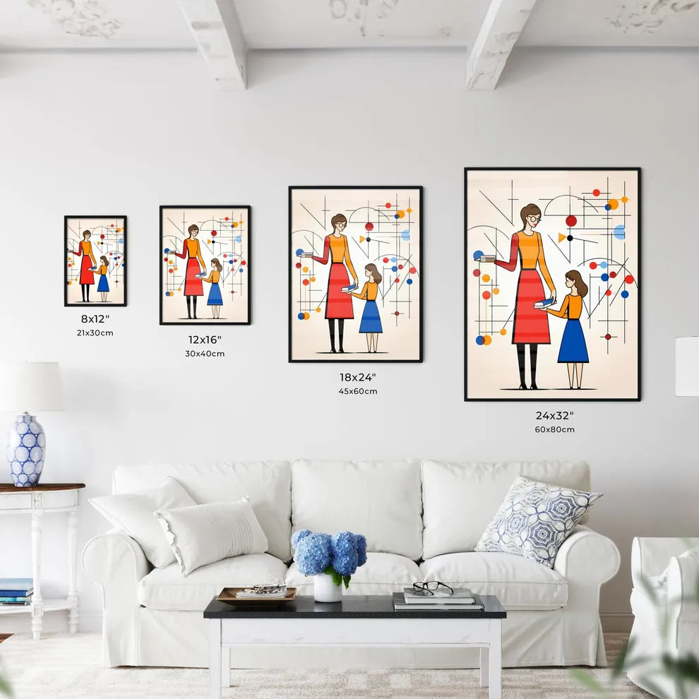 A Poster of minimalist teacher art - A Woman - Kitchen Hangings