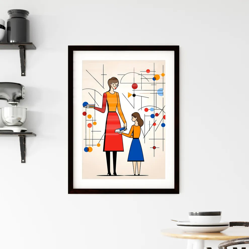 A Poster of minimalist teacher art - A Woman Framed Print