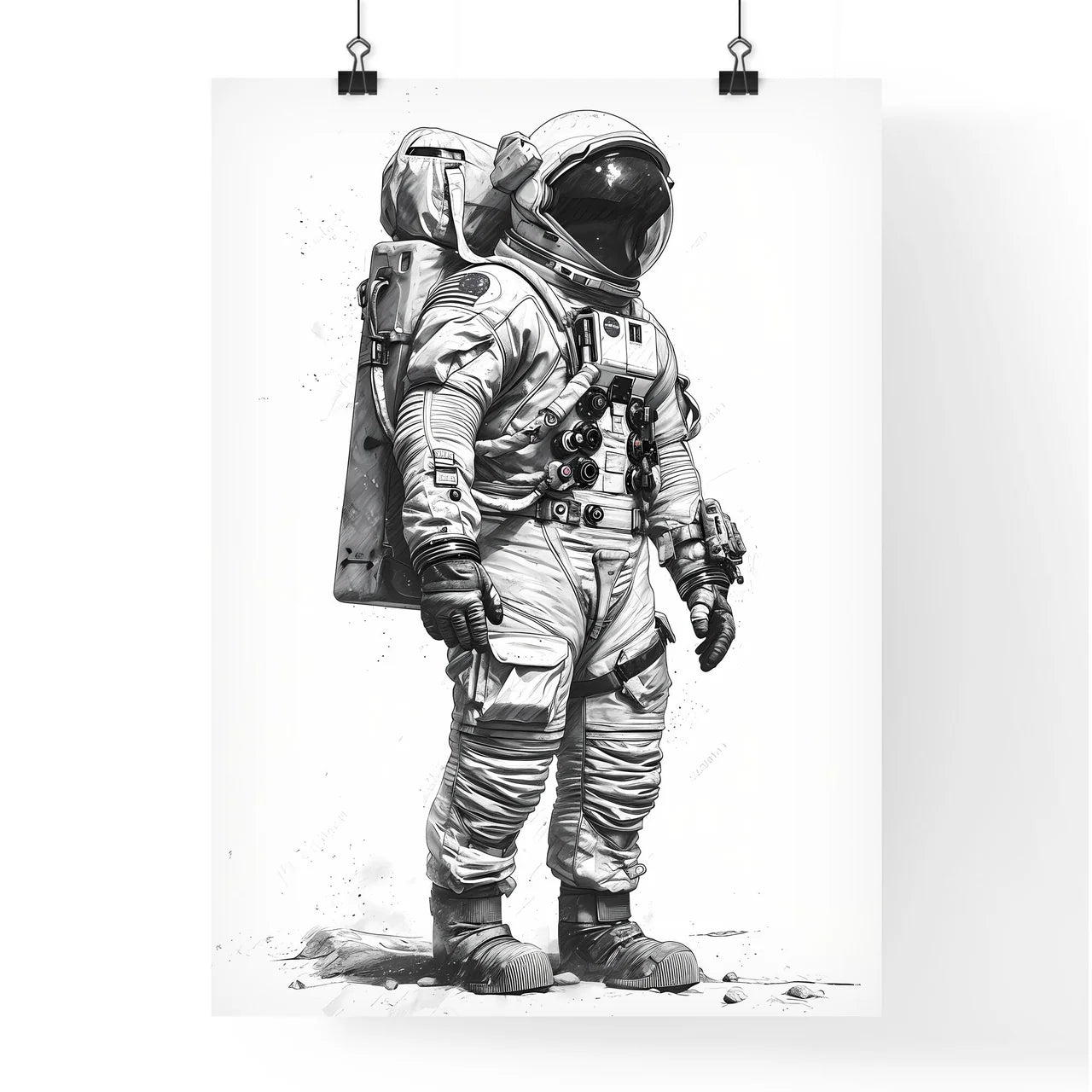 A Poster of Coloring page for kids spacesuits  Poster