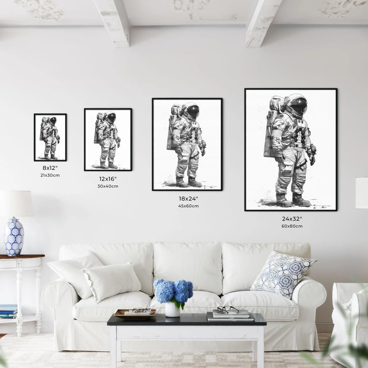 A Poster of Coloring page for kids spacesuits  Size Chart
