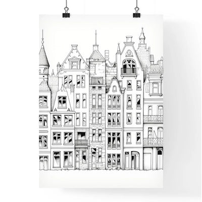 A Poster of berlin houses coloring page - A Drawing Of A Building