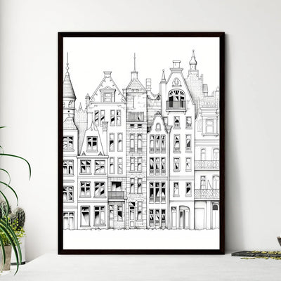 A Poster of berlin houses coloring page - A Drawing Of A Building