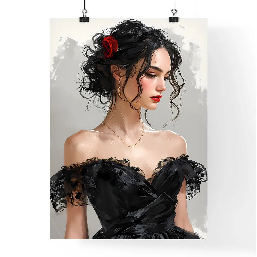 A Poster of Hand drawn black and white fashi Poster