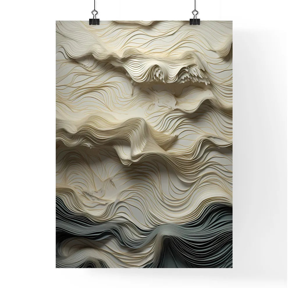 A Poster of gold and silver paper sculpture  Poster
