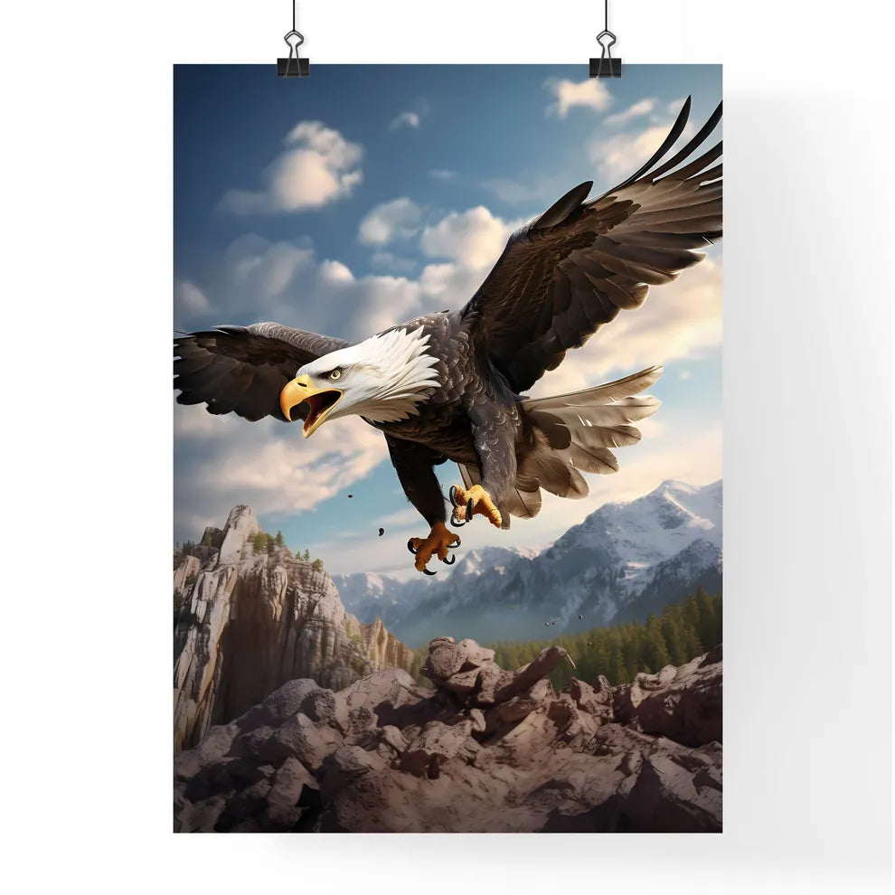 A Poster of An eagle flying upward  Poster