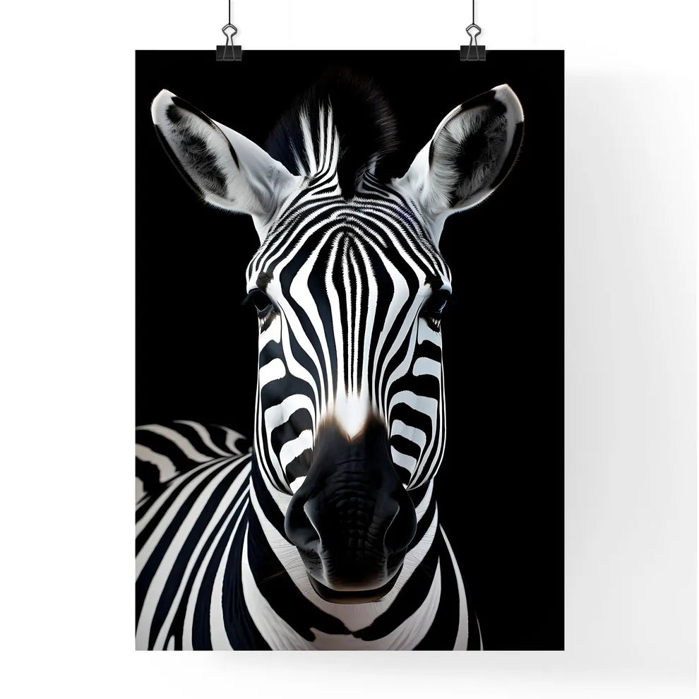 A Poster of A black and white zebra  Poster