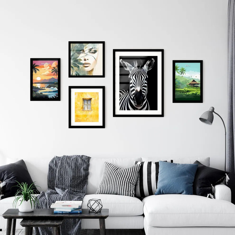A Poster of A black and white zebra  Art Print