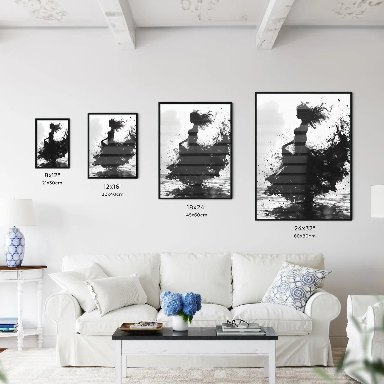 A Poster of Hand drawn black and white fashi - Kitchen Hangings