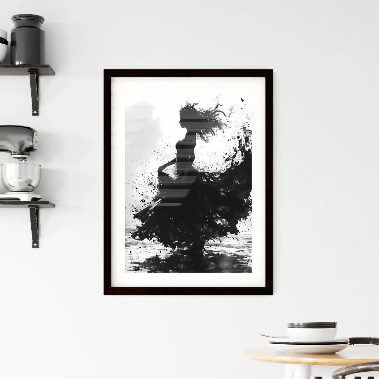 A Poster of Hand drawn black and white fashi Framed Print