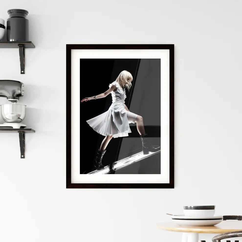 A Poster of very low angle - A Woman In A Framed Print