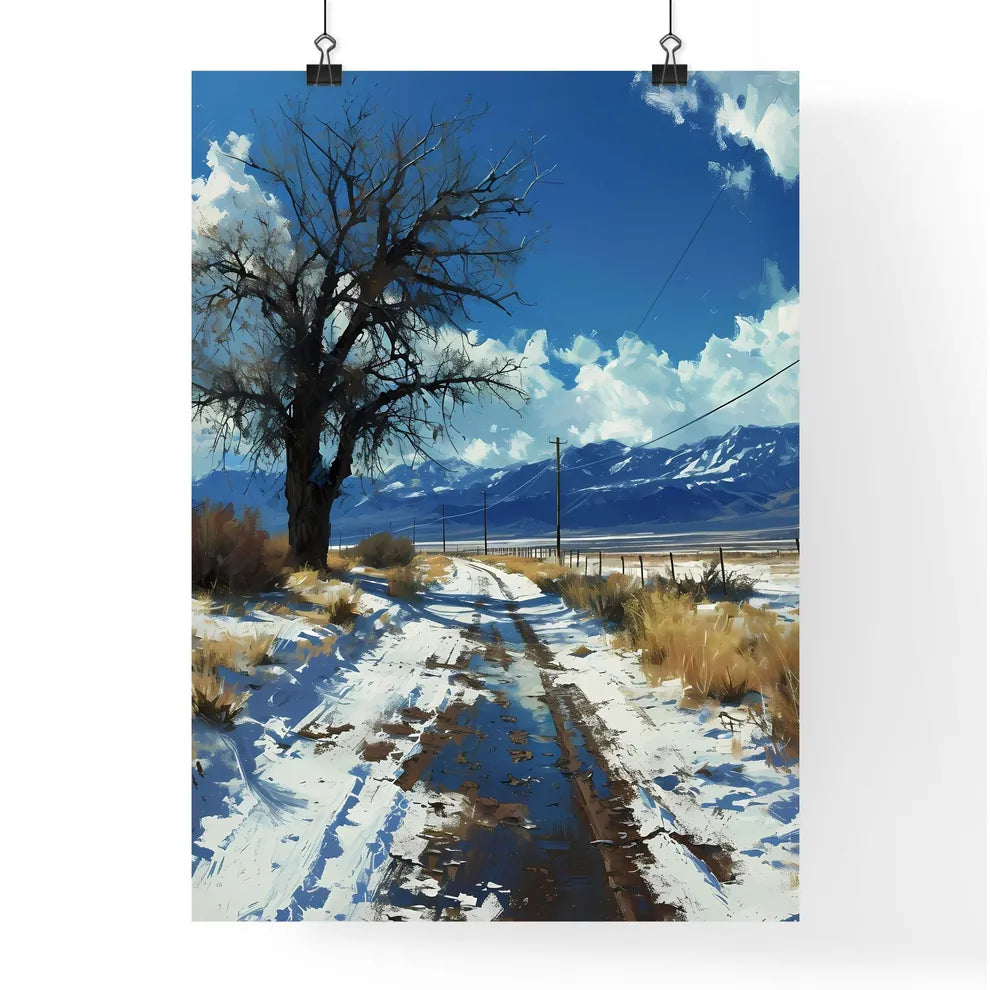 A Poster of winter desert day landscape - A  Poster