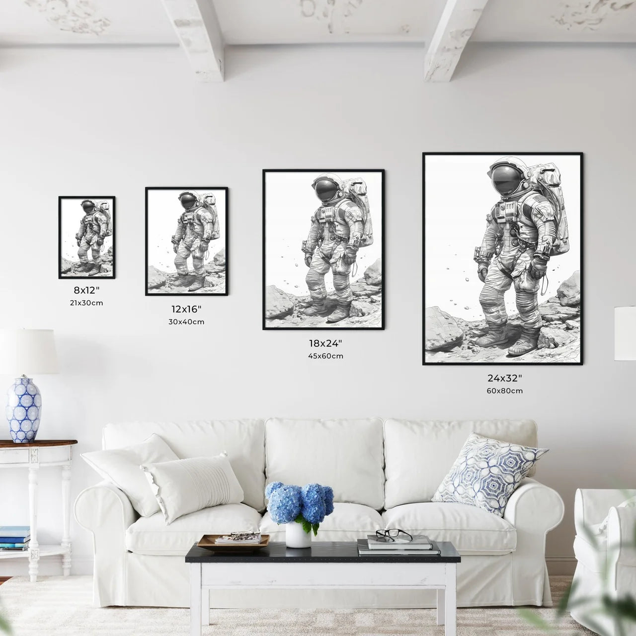 A Poster of Coloring page for kids spacesuits  Size Chart