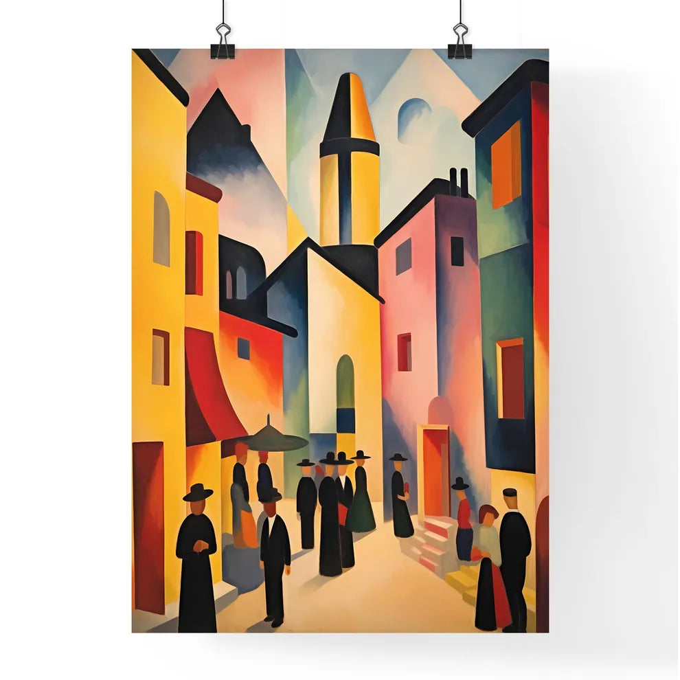 A Poster of if August Macke was a photographer - A Painting Of People Walking In A City Poster