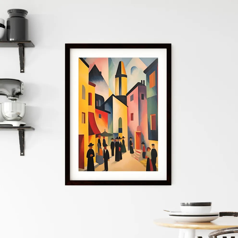 A Poster of if August Macke was a photographer - A Painting Of People Walking In A City Custom Print