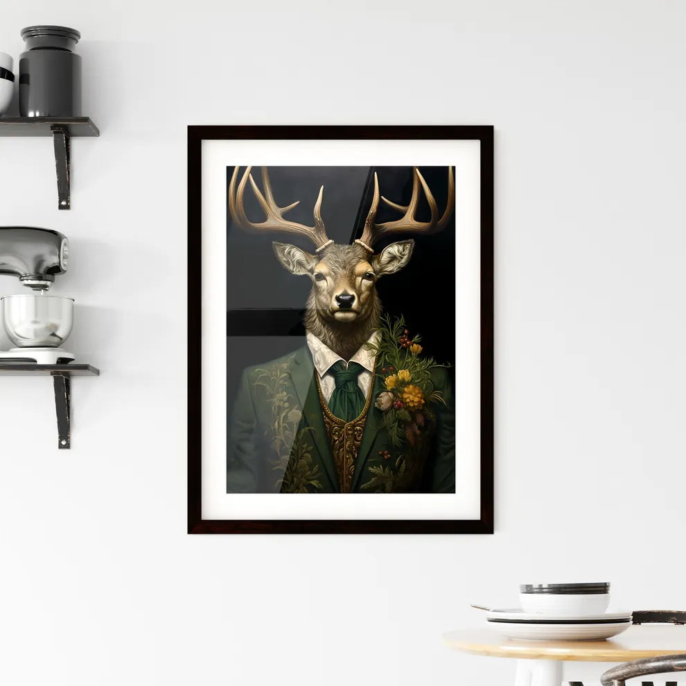 A Poster of tweed tufas art stag painting  Framed Print