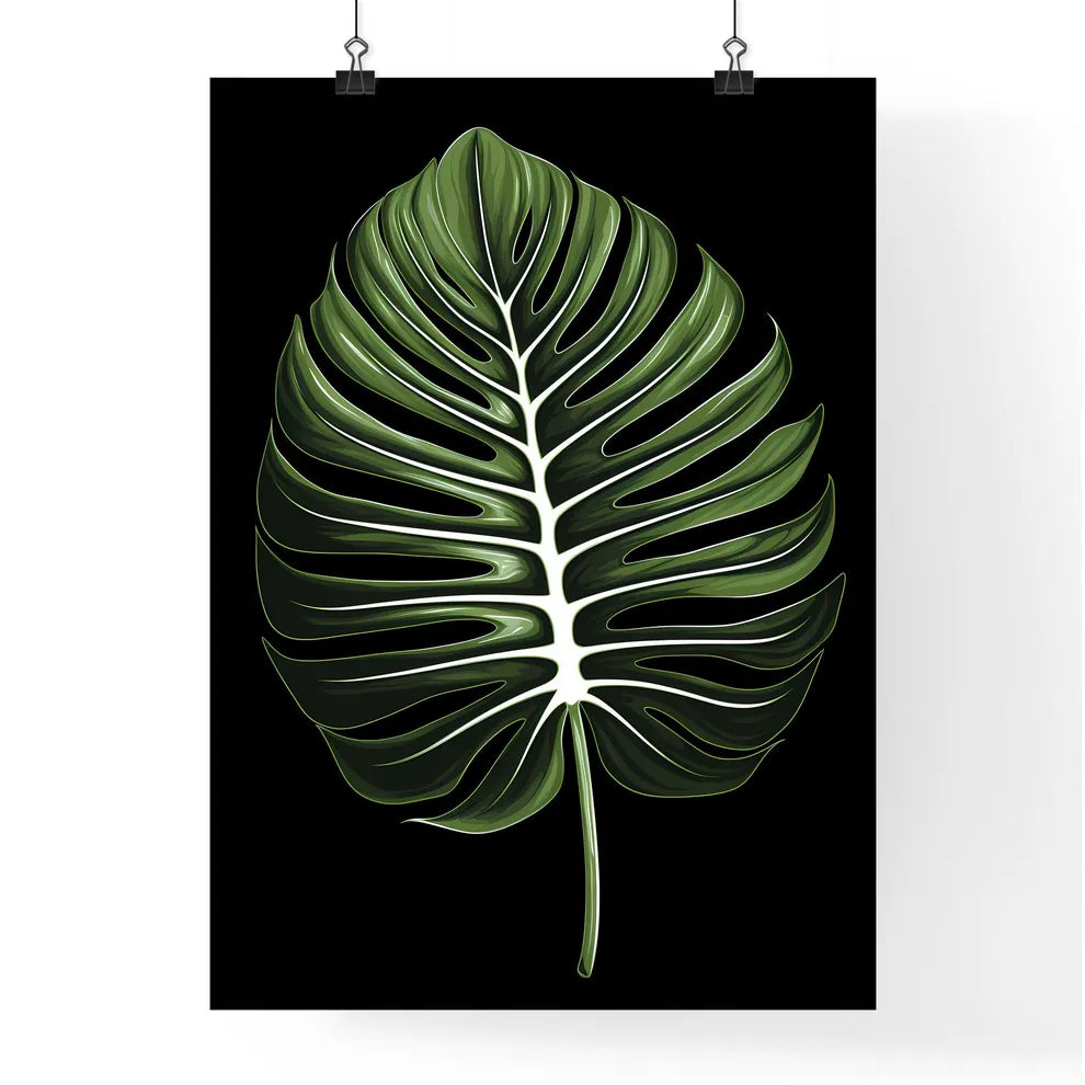 A Poster of monochrome monstera tropical lea Poster