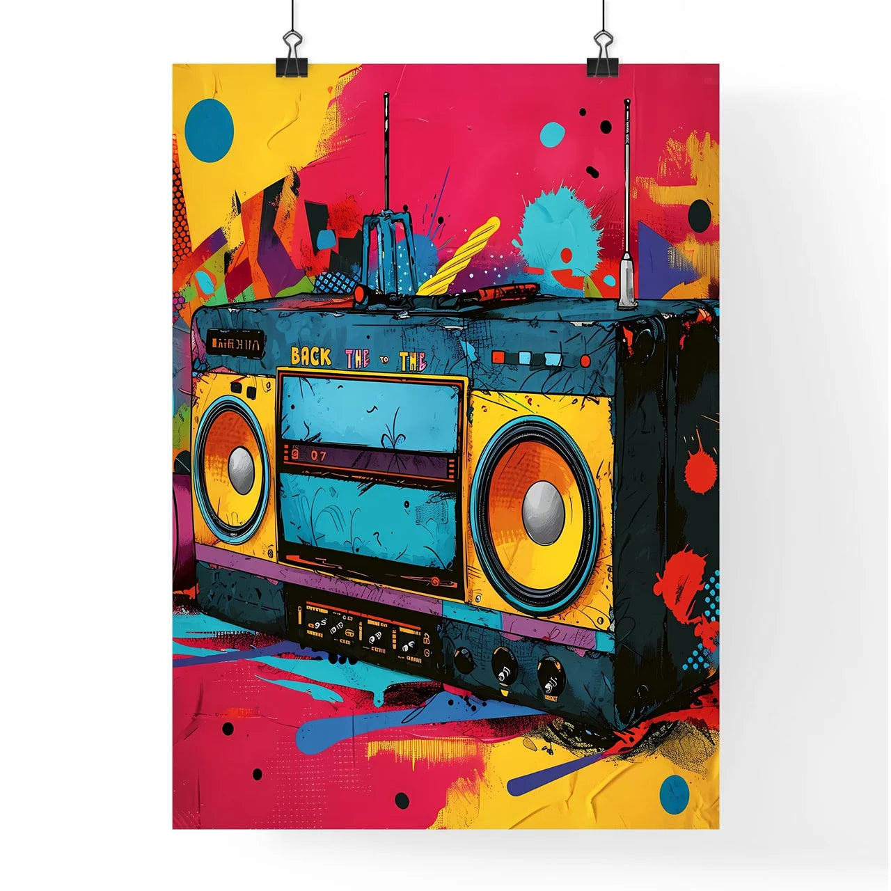 A Poster of 'back to the 80s'in a colorful b Poster