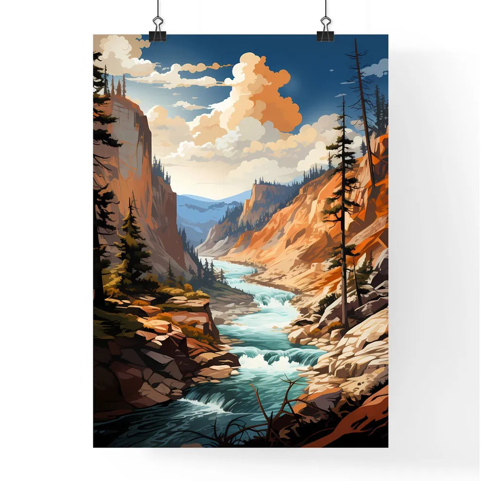 A Poster of Yellowstone National Park - A Ri Poster
