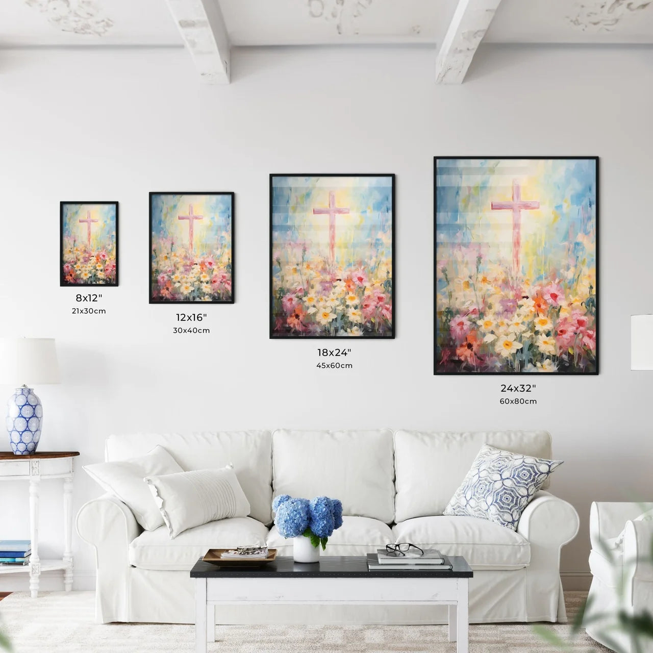 A Poster of a painting of a cross - A Painti - Kitchen Hangings