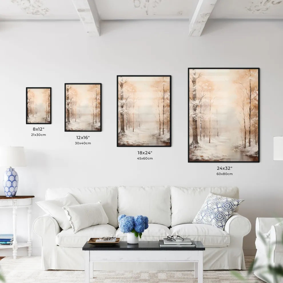 A Poster of Vintage For Birthday Snowy Fores - Kitchen Hangings