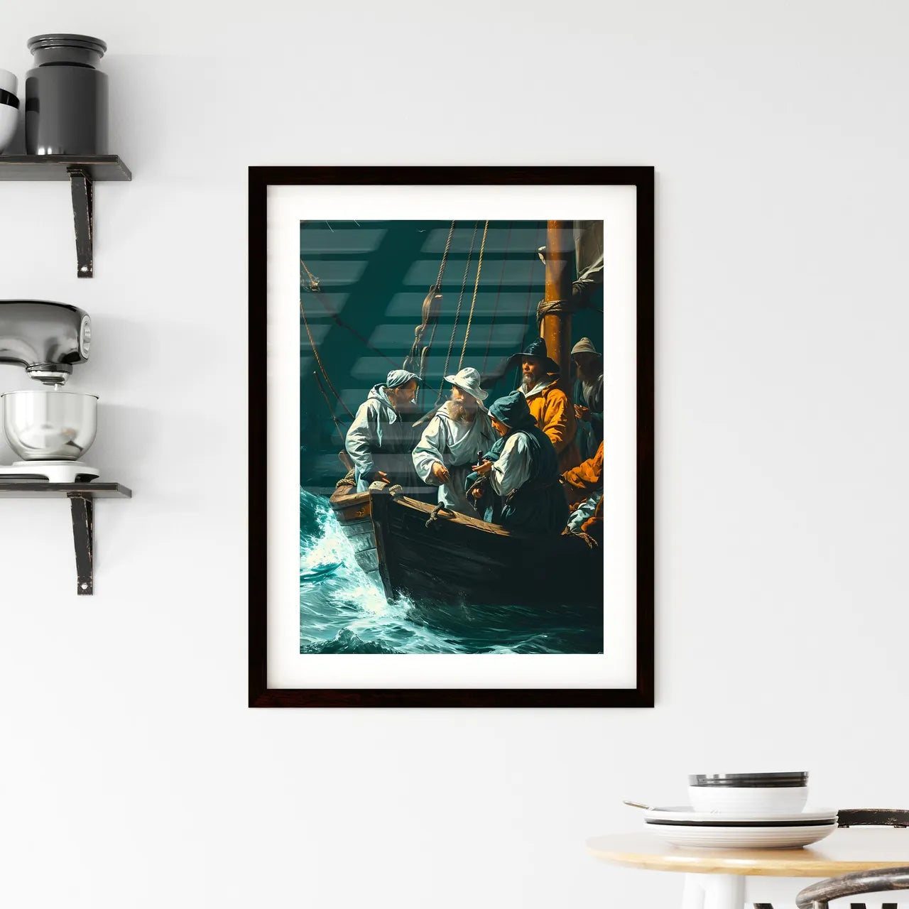 A Poster of injured soldiers - A Group Of P Framed Print