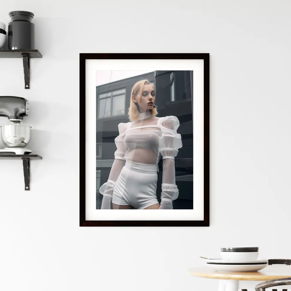 A Poster of all about the shoulder long slee Framed Print