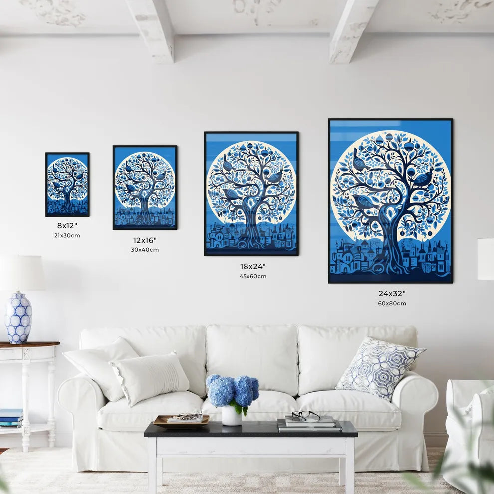 A Poster of electric blue Israel - A Blue Tr - Kitchen Hangings