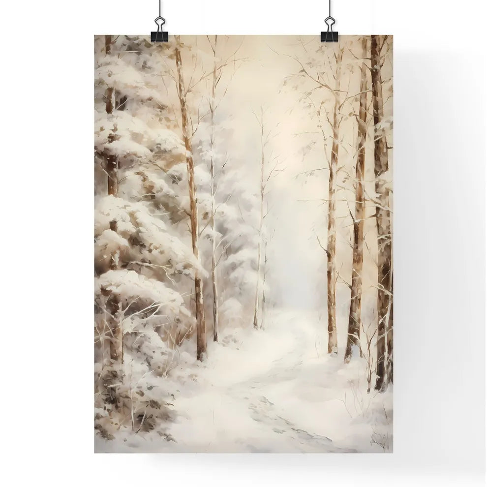 A Poster of Vintage For Birthday Snowy Fores Poster