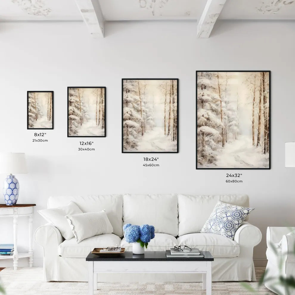 A Poster of Vintage For Birthday Snowy Fores - Kitchen Hangings