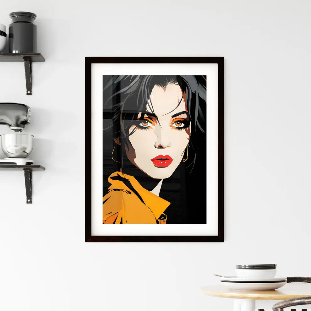 A Poster of Illustration - A Woman With Framed Print