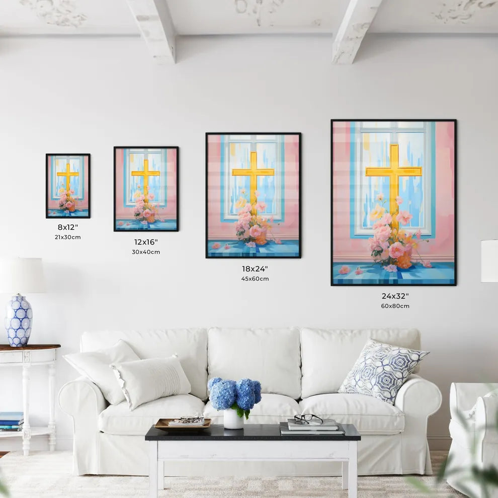 A Poster of a painting of a cross - A Painti - Kitchen Hangings